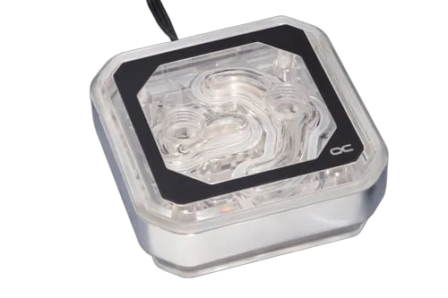 Alphacool Eisblock XPX Aurora CPU - Acryl Chrome/Blanc RGB, vue 2