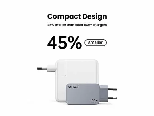 UGREEN Chargeur secteur 100W 3 ports + Câble USB-C - 1,5m