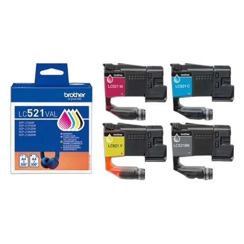 Brother DCP-J1310DW 3 en 1 + Cartouche d'encre LC521 4 couleurs, vue 6