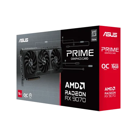 Asus Prime Radeon RX 9070 OC Edition 16GB GDDR6, vue 6