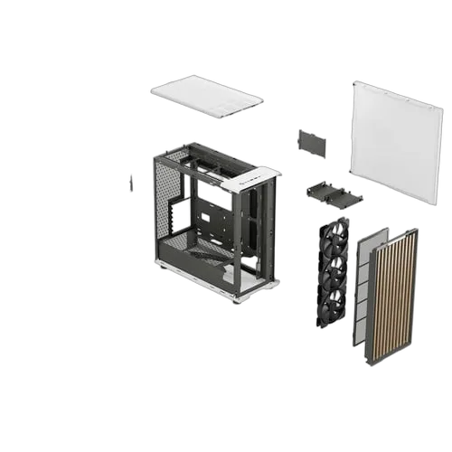 Fractal Design North XL Chalk White TG Clear - MT/Sans Alim/E-ATX, vue 20