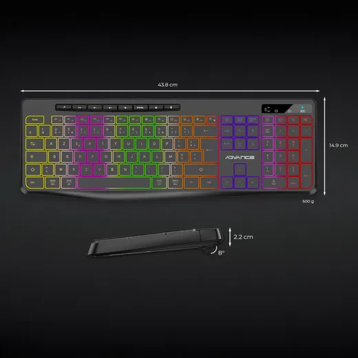 Advance R-Type Wireless - Membrane - Sans-Fil - RGB - Noir, vue 8