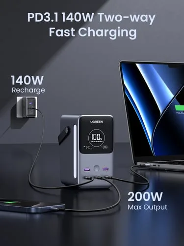 UGREEN PowerBank 5 ports - 48000mAh - 300W - Gris, vue 6