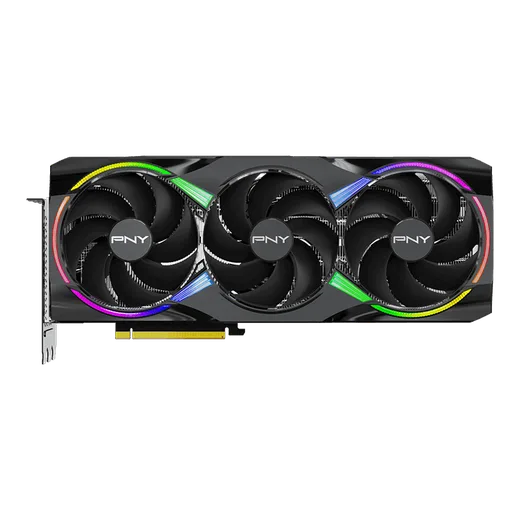 PNY RTX 5080 16GB ARGB Overclocked Triple Fan, vue 4