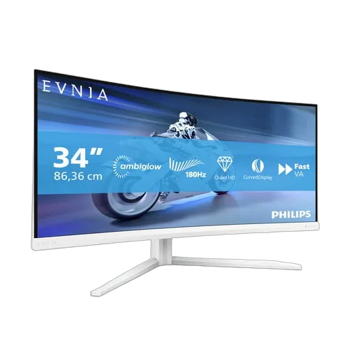 Philips Evnia - 34" CURVE UWQHD 180Hz Fast VA Ambiglow FreeSync Premium, vue 2