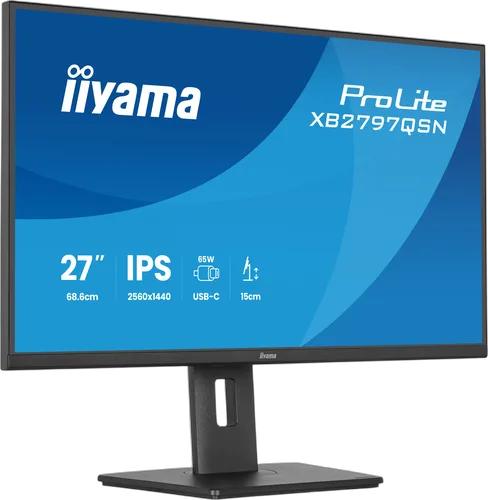 Iiyama Prolite XB2797QSN-B1 - 27" QHD 75Hz IPS Pivot USB-C 65W, vue 5