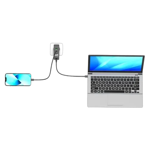 Port Chargeur international GaN USB-C 100W - 2 ports - Noir, vue 2