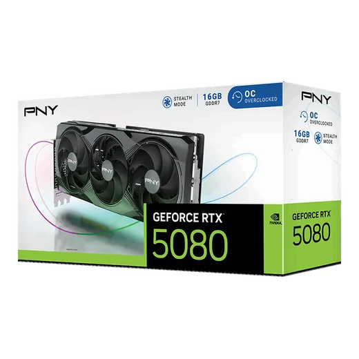 PNY RTX 5080 16GB Overclocked Triple Fan, vue 11
