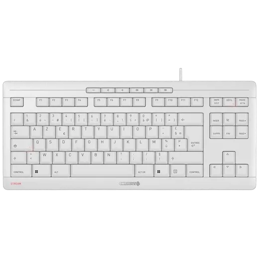 Cherry Stream Keyboard TKL - Membrane - Filaire - Blanc