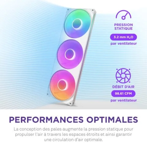 NZXT F420RGB Core Fan (Single Frame) - Blanc, vue 8