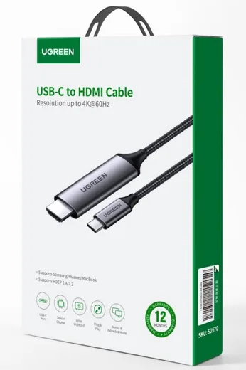 UGREEN Câble USB-C vers HDMI Tressé mâle/mâle - 1.5m