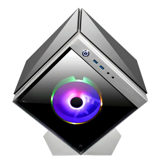 Azza Cube mini 805G silver - mT/Sans Alim/ITX, vue 3
