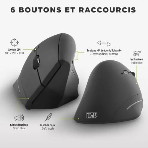 T'nB Ergo Verticale - Sans-Fil - Noir, vue 3