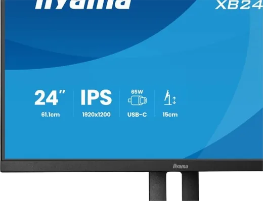 Iiyama Prolite XB2495WSC-B1 - 24.1" FHD+ 100Hz IPS Pivot USB-C 65W, vue 6