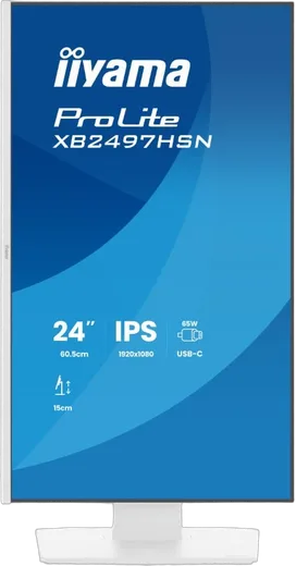 Iiyama ProLite XB2497HSN-W1 - 24" FHD 100Hz IPS USB-C Dock RJ45 Pivot HP Blanc