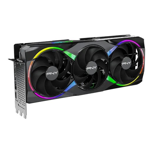 PNY RTX 5080 16GB ARGB Overclocked Triple Fan, vue 5