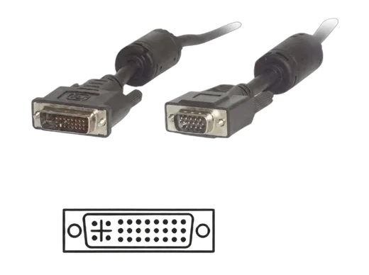 MCL Samar Câble DVI-I/HD15 (VGA) mâle/mâle - 2m - Noir, vue 1