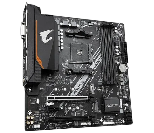 Gigabyte B550M AORUS ELITE, vue 3