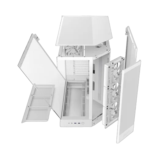 NZXT H9 Flow Blanc - MT/Sans Alim/E-ATX, vue 4
