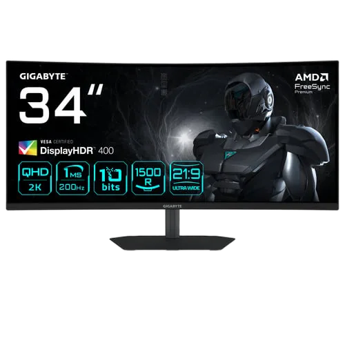 Gigabyte G34WQC2 - 34" CURVE UWQHD 200Hz VA 1ms FS Premium