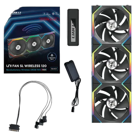 Lian-Li UNI FAN SL ARGB PWM - Pack de 3 120mm - Noir - REVERSE, vue 2