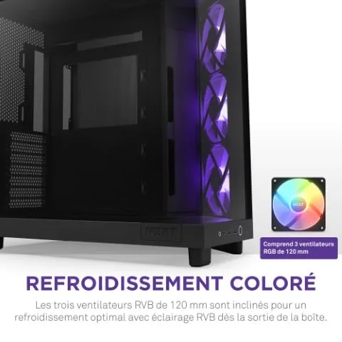 NZXT H6 Flow RGB Noir - MT/Sans alim/ATX, vue 13