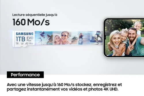 Samsung Micro SDXC 1To Class 10 A2 V30 MB-MC1T0SA/EU, vue 7