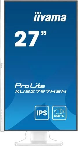 Iiyama XUB2797HSN-W2 27" - FHD 100Hz 1ms IPS USB-C dock et RJ45 Adaptive Sync, vue 3