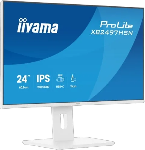 Iiyama ProLite XB2497HSN-W1 - 24" FHD 100Hz IPS USB-C Dock RJ45 Pivot HP Blanc