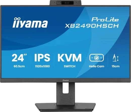 Iiyama Prolite XB2490HSCH-B1 - 23.8" FHD 120Hz Webcam USB-C 65W KVM