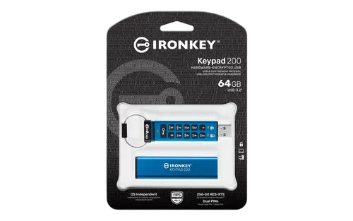 Kingston 64GB IRONKEY KEYPAD 200 AES-256, vue 3