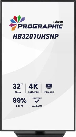 Iiyama ProGraphic - 32" 4K IPS Black 99% DCI P3 USB-C Dock Certifié Pantone