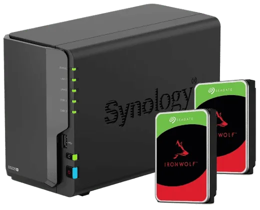 Synology DS225+ - 2 Baies avec 2 disques de 2To IronWolf, vue 1