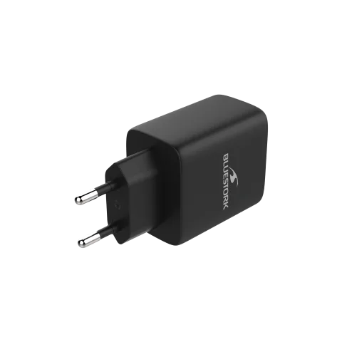 Bluestork Chargeur 65W PD - 3 ports + Câble USB-C 2m - Noir