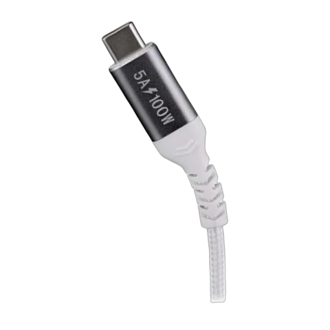 T'nB Câble USB-C vers USB-C - 100W - Tressé - 2m - Blanc, vue 3