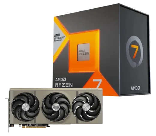 Sapphire Ryzen 7 7800X3D + Nitro+ Radeon RX9070 XT GAMING OC 16G, vue 1