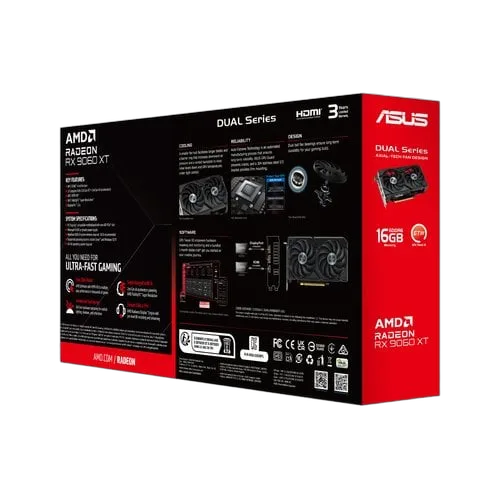 Asus Dual Radeon RX 9060 XT 16Go, vue 14