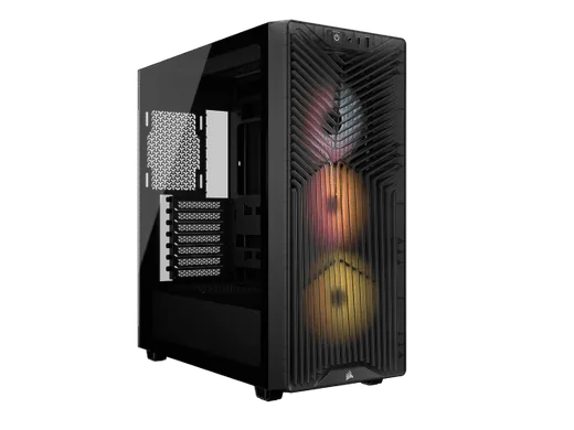 Corsair 3200D RS ARGB Smoke Noir + HX1000i SHIFT Noir, vue 3