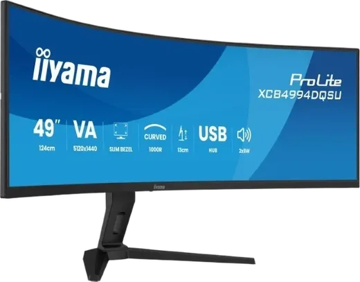 Iiyama Prolite XCB4994DQSU-B1 49" CURVE DQHD 120hz Adaptive Sync + Support, vue 7