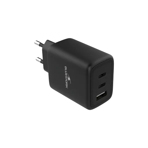 Bluestork Chargeur 65W PD - 3 ports + Câble USB-C 2m - Noir