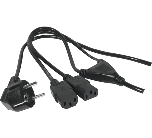 Compatible Câble en "Y" 1xCEE7/2 x C13 - 1,8m