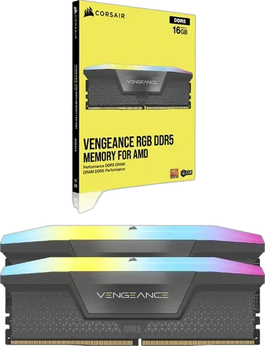 Corsair Vengeance RGB 32Go (2x16Go) DDR5 6000MHz CL 36 Gris, vue 5