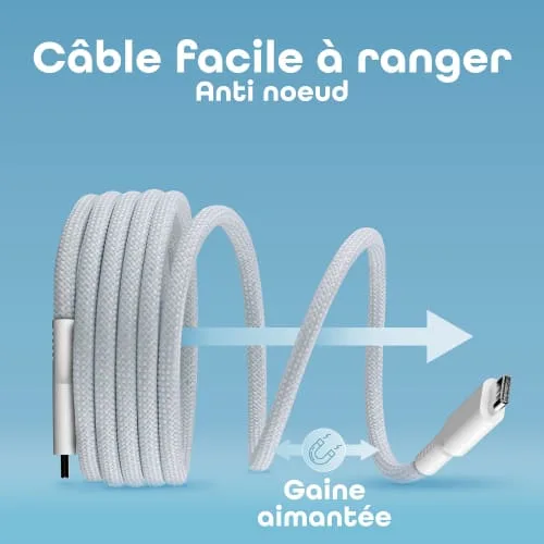 T'nB Câble USB-C vers USB-C - 1,5m - Bleu, vue 3