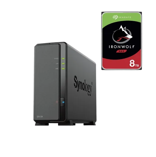 Synology DS124 - 1 Baie avec 1 disque de 8To
