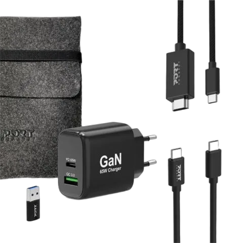 Port Kit chargeur GaN 65W 4 en 1