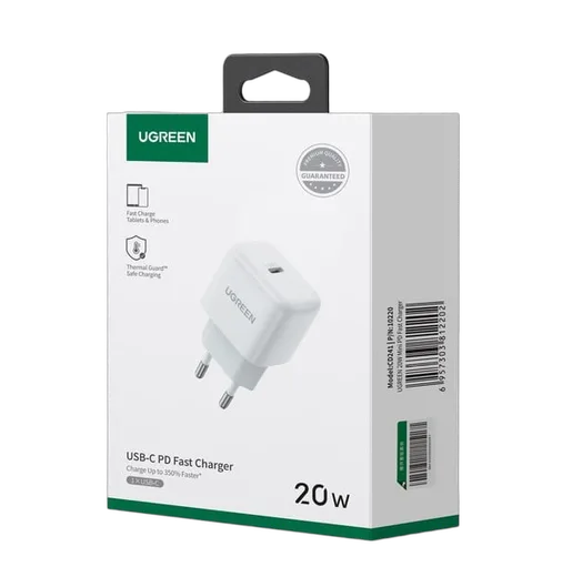 UGREEN Mini chargeur rapide secteur 20W - USB-C - Blanc, vue 2