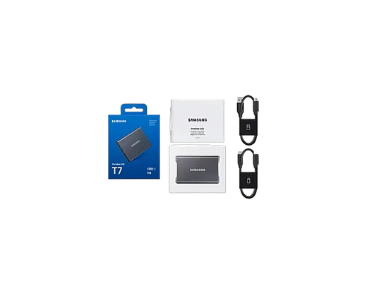 Samsung T7 USB 3.2 1 To Gris, vue 3