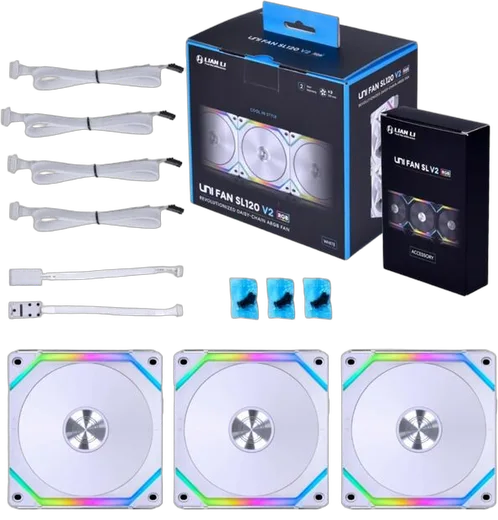 Lian-Li UNI FAN SL120 V2 RGB - Blanc - Pack de 3, vue 8