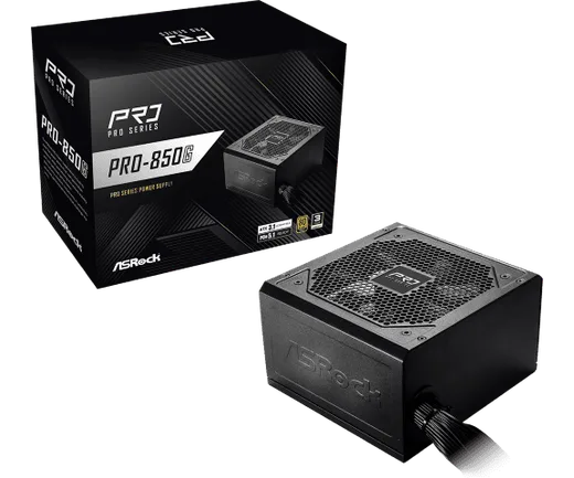 ASRock ATX 850W - 80+ Gold - PRO-850G Noir, vue 1