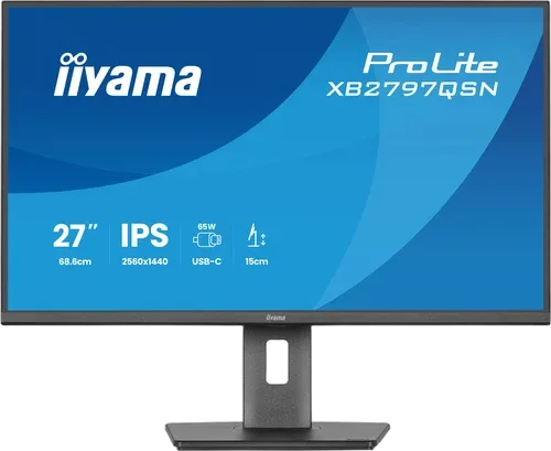 Iiyama Prolite XB2797QSN-B1 - 27" QHD 75Hz IPS Pivot USB-C 65W
